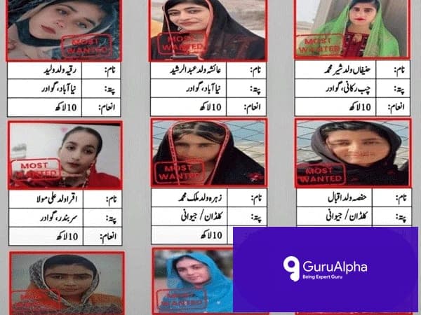 Balochistan Places Bounties on Nine Wanted Female Militants