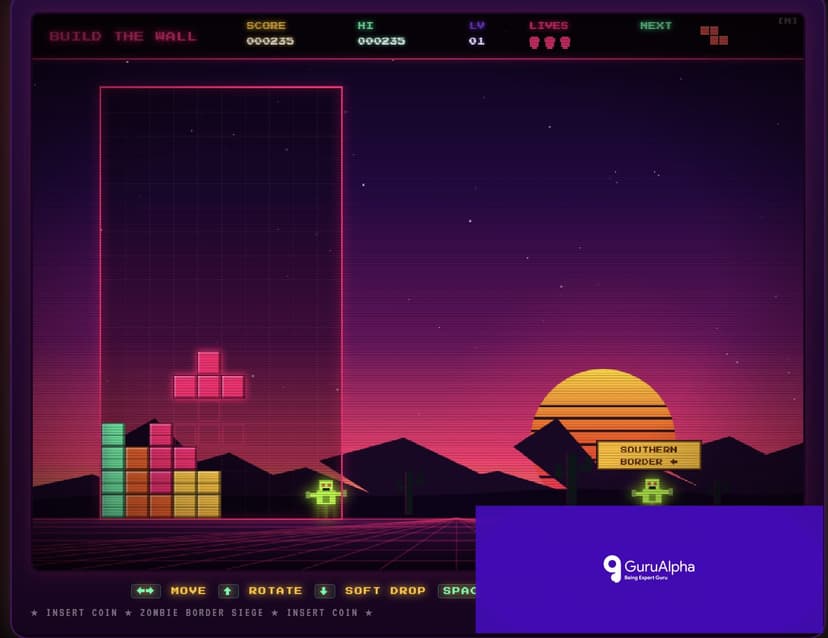 White House Gamifies Xenophobia with Unauthorized Tetris Clone 'Build the Wall'