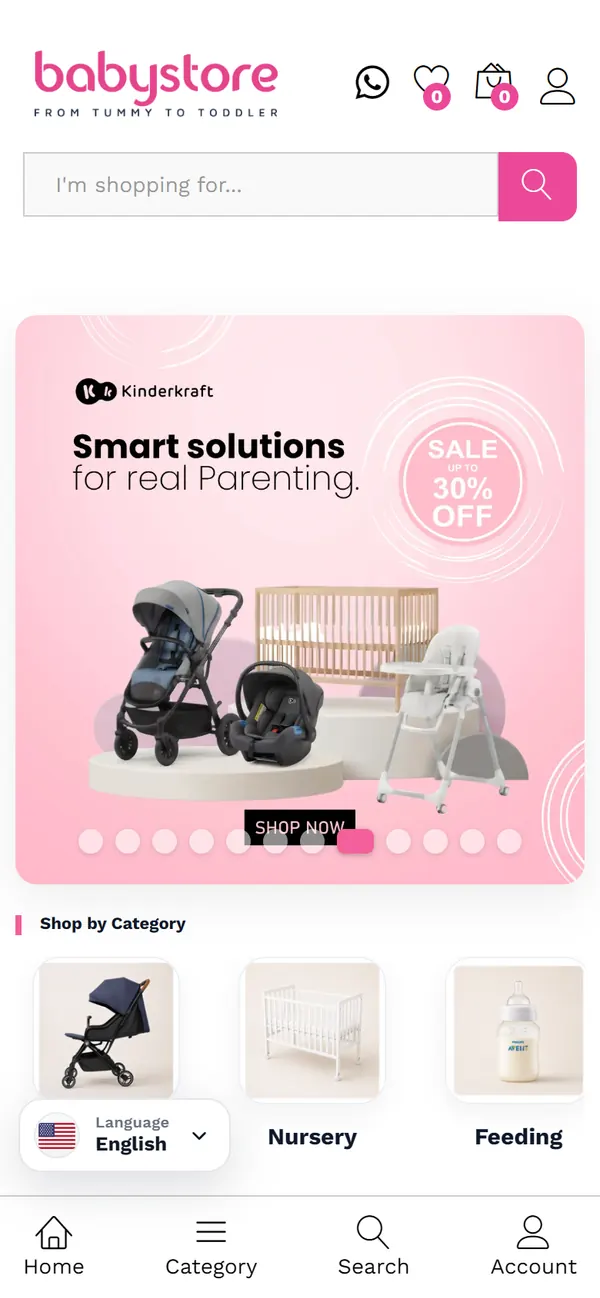 babystore.ae on a phone