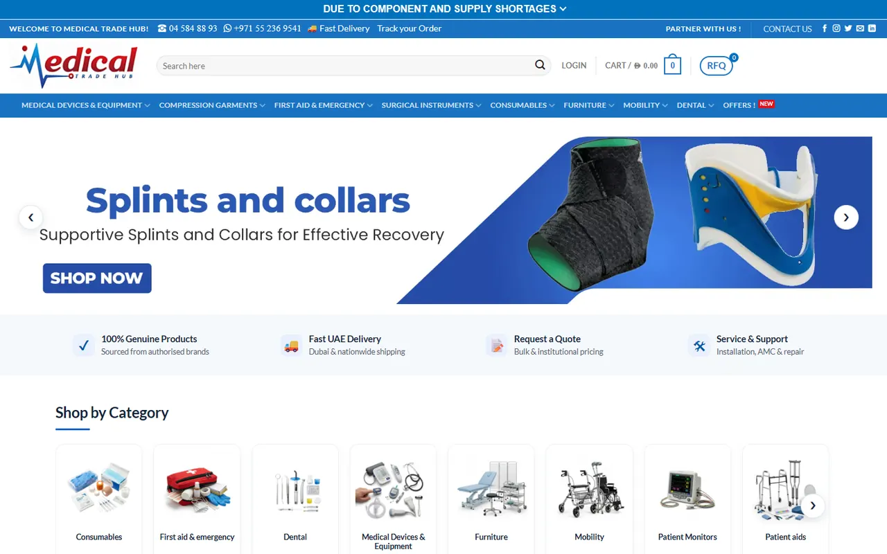 Screenshot of medicaltradehub.com